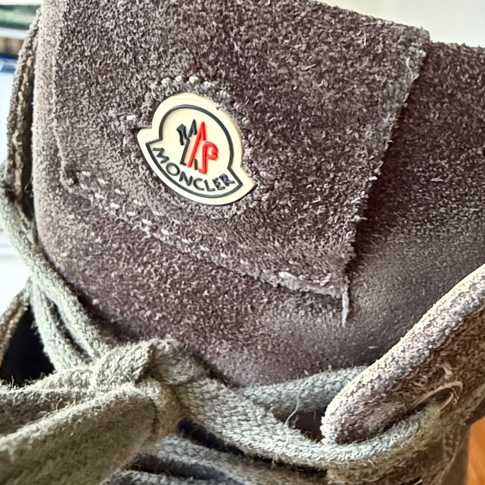 Moncler Dark Suede High-Top Sneakers - Picture 7 of 9